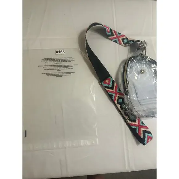 Clear Mini Backpack w/ Colorful Aztec Strap – Stadium Approved - Picture 6 of 6